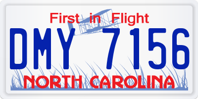 NC license plate DMY7156