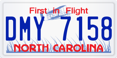 NC license plate DMY7158