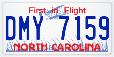 NC license plate DMY7159