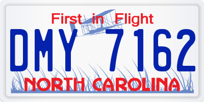 NC license plate DMY7162