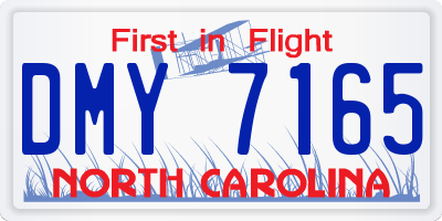 NC license plate DMY7165