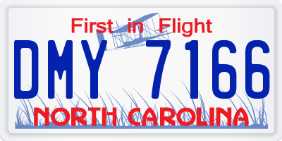 NC license plate DMY7166