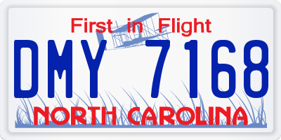NC license plate DMY7168
