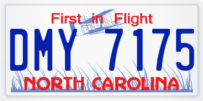 NC license plate DMY7175