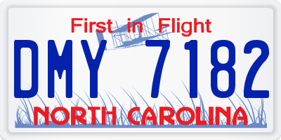 NC license plate DMY7182
