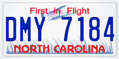 NC license plate DMY7184