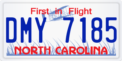 NC license plate DMY7185