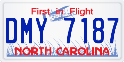 NC license plate DMY7187