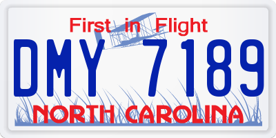 NC license plate DMY7189