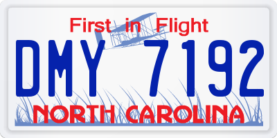 NC license plate DMY7192