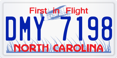 NC license plate DMY7198