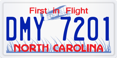 NC license plate DMY7201