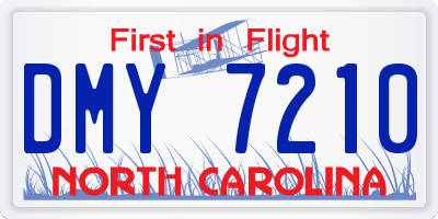 NC license plate DMY7210