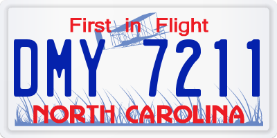 NC license plate DMY7211