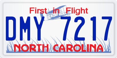 NC license plate DMY7217