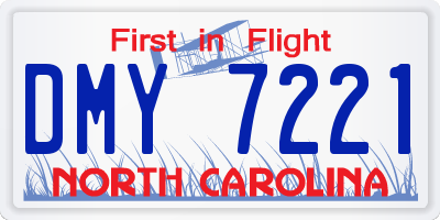 NC license plate DMY7221
