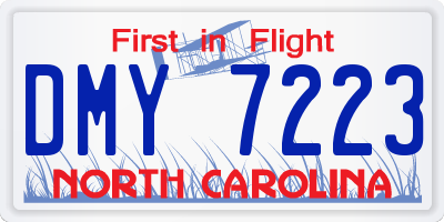 NC license plate DMY7223