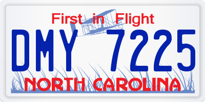 NC license plate DMY7225