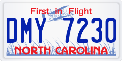 NC license plate DMY7230