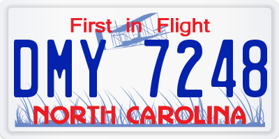 NC license plate DMY7248