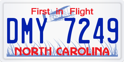 NC license plate DMY7249