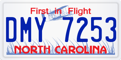 NC license plate DMY7253
