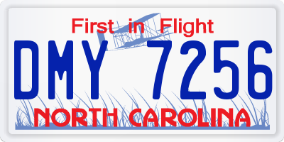 NC license plate DMY7256