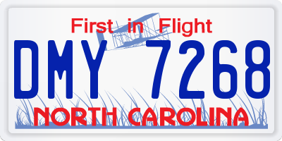 NC license plate DMY7268