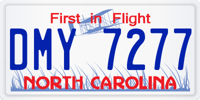 NC license plate DMY7277