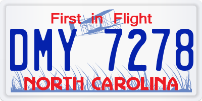 NC license plate DMY7278