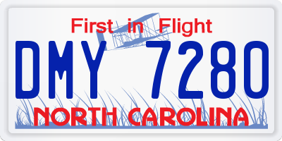 NC license plate DMY7280