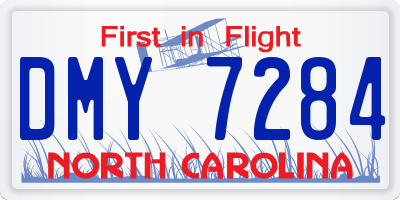 NC license plate DMY7284