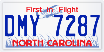 NC license plate DMY7287