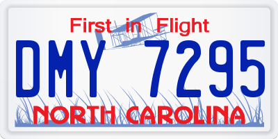 NC license plate DMY7295