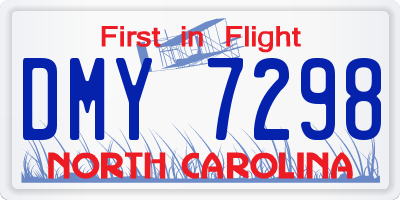 NC license plate DMY7298