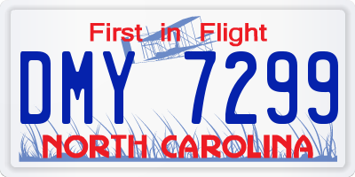 NC license plate DMY7299