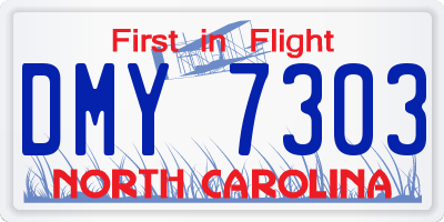 NC license plate DMY7303