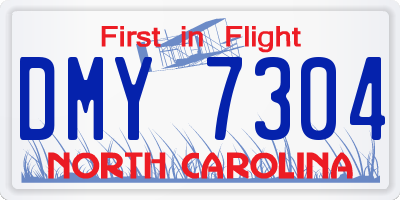 NC license plate DMY7304