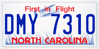 NC license plate DMY7310