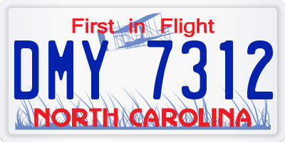 NC license plate DMY7312