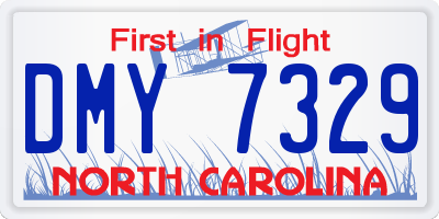 NC license plate DMY7329