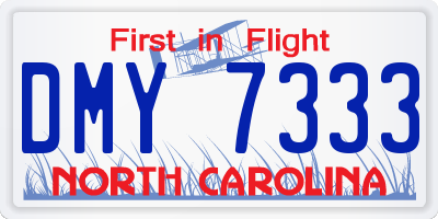 NC license plate DMY7333