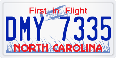 NC license plate DMY7335