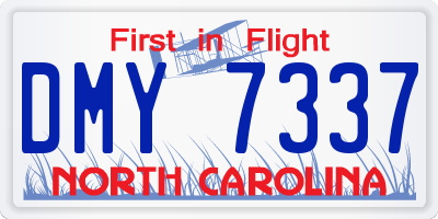 NC license plate DMY7337