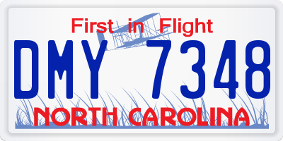 NC license plate DMY7348