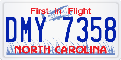 NC license plate DMY7358