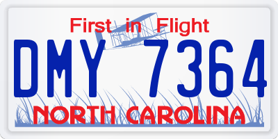 NC license plate DMY7364