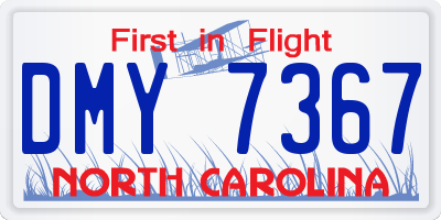 NC license plate DMY7367