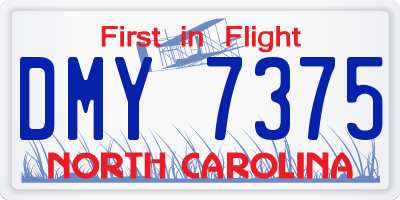 NC license plate DMY7375
