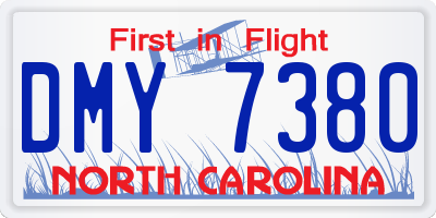 NC license plate DMY7380